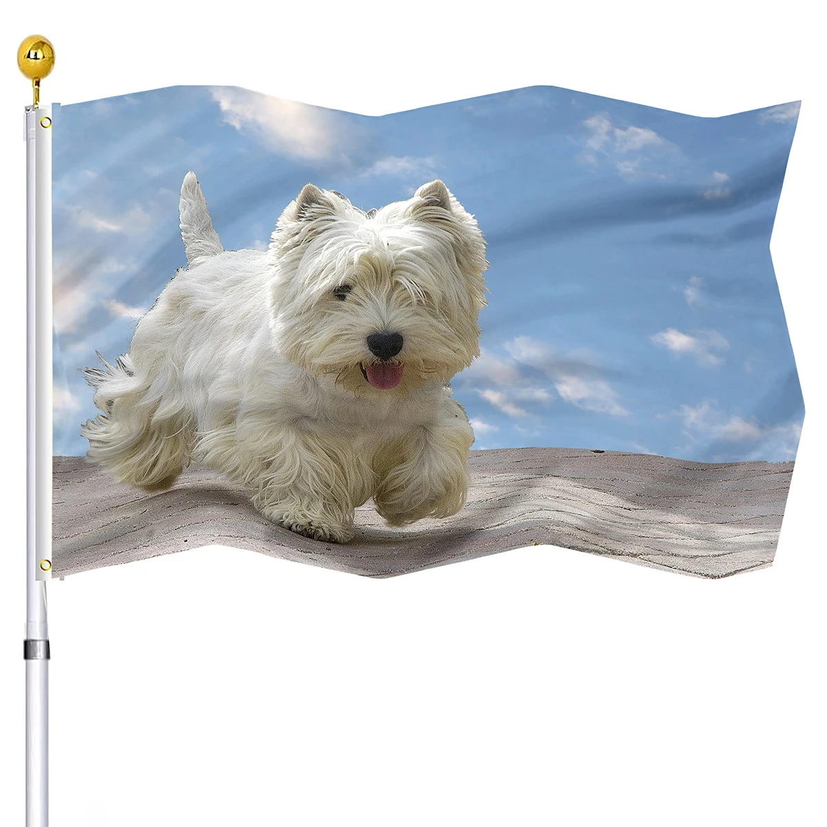 Dog Garden Flag West Highland White Terrier Yard Flags Outdoor House Porch Welcome Decoration for Women Men Gifts Polyester Flag