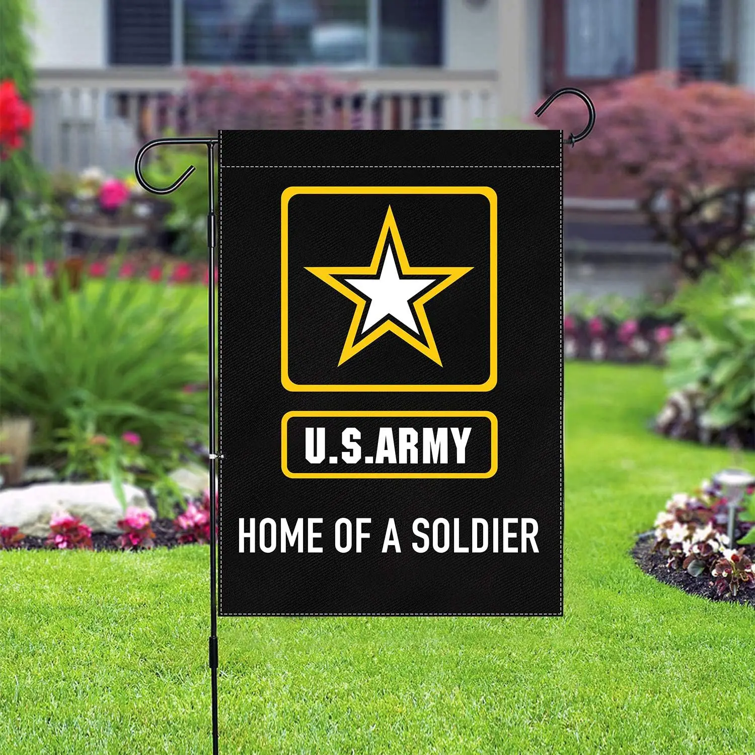 US Army Home of a Soldier Armed Forces Rangers United State American Military Veteran Retire Official Vintage Applique Banne jjp