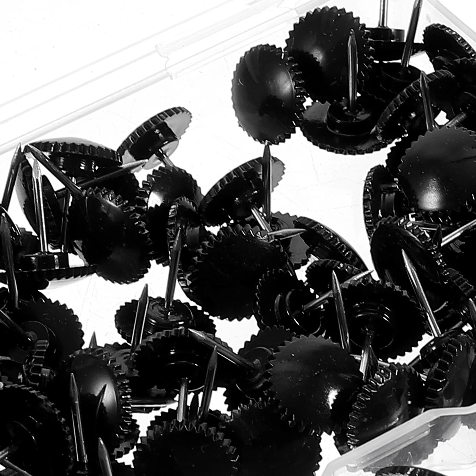 

100pcs Thumb Tacks Black Soft Cork Board Push Pins Office Classroom Desk Accessories Map Marking Art Crafts