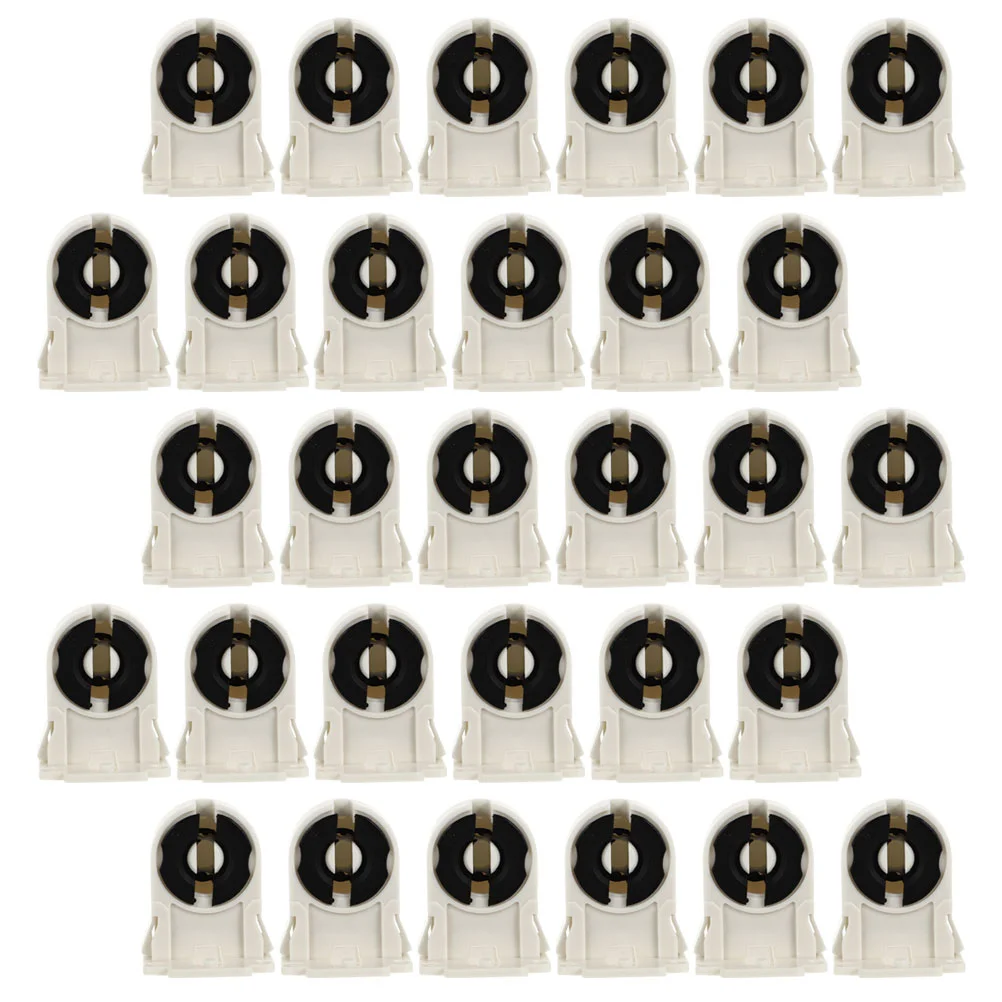 30 Pcs Light Socket Lamp Holder Non-shunted for Fluorescent Tube Replacement Lamps Tombstones