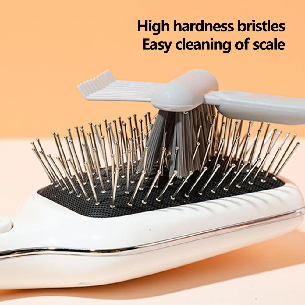 Brosse à cheveux pour livres délicats, nettoyeur de peigne 2 en 1, poignée intégrée, outils de bord, N0R8