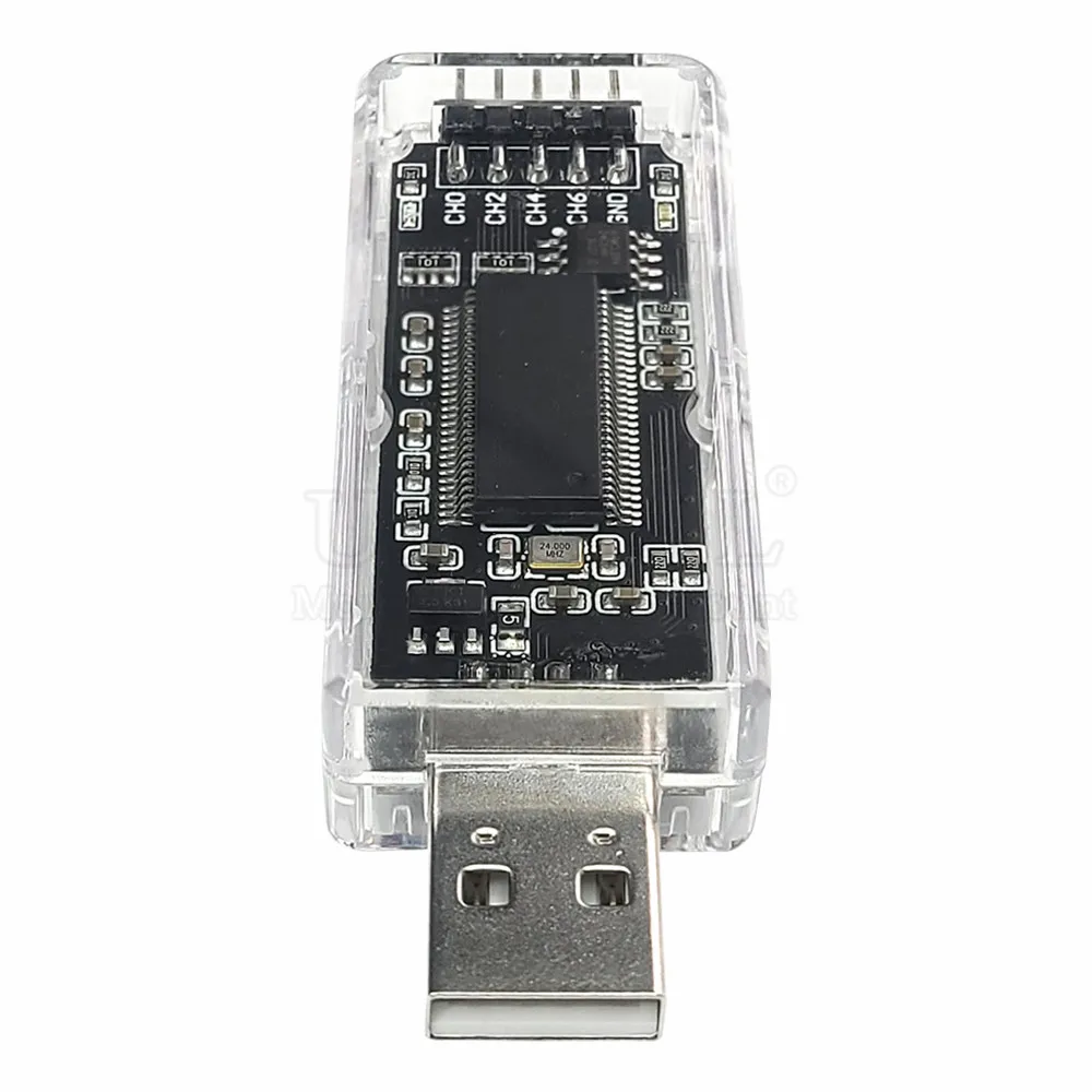 USB Logic Analyzer Module for Linux Win7/10 Microcontroller ARM FPGA Debugging Tool 16-24MHz Sampling 8 Channels