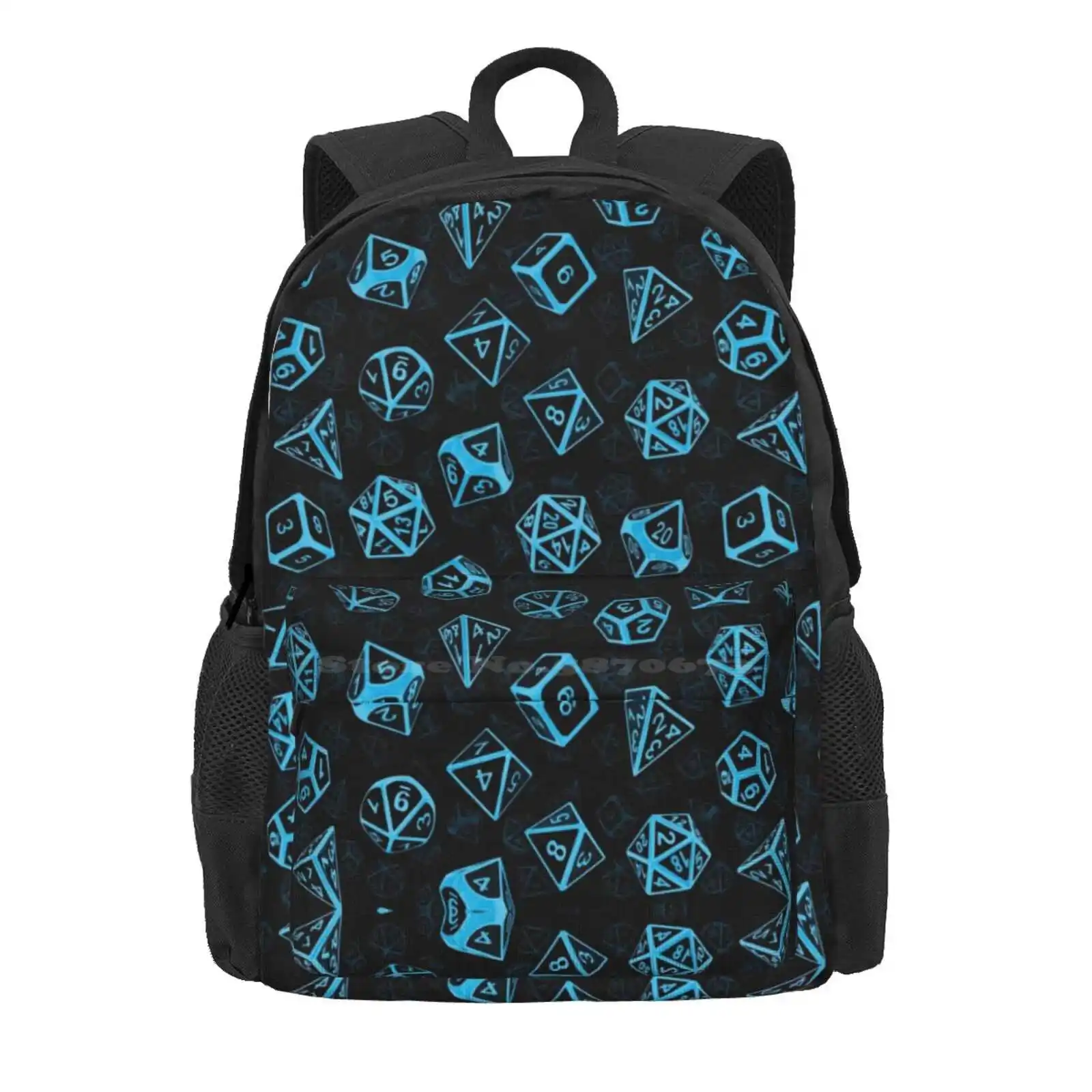 D20 Dice Set Pattern (Blue) Hot Sale Schoolbag Backpack Fashion Bags D20 Dnd And Dragons Game Master Master Tabletop Rpg Gamer