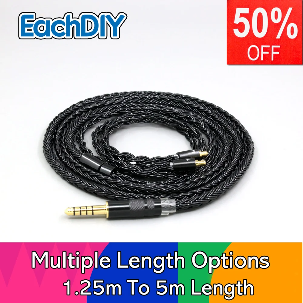 

For Sennheiser IE100 IE400 IE500 Pro 16 Core Black Braided Earphone Cable LN008877