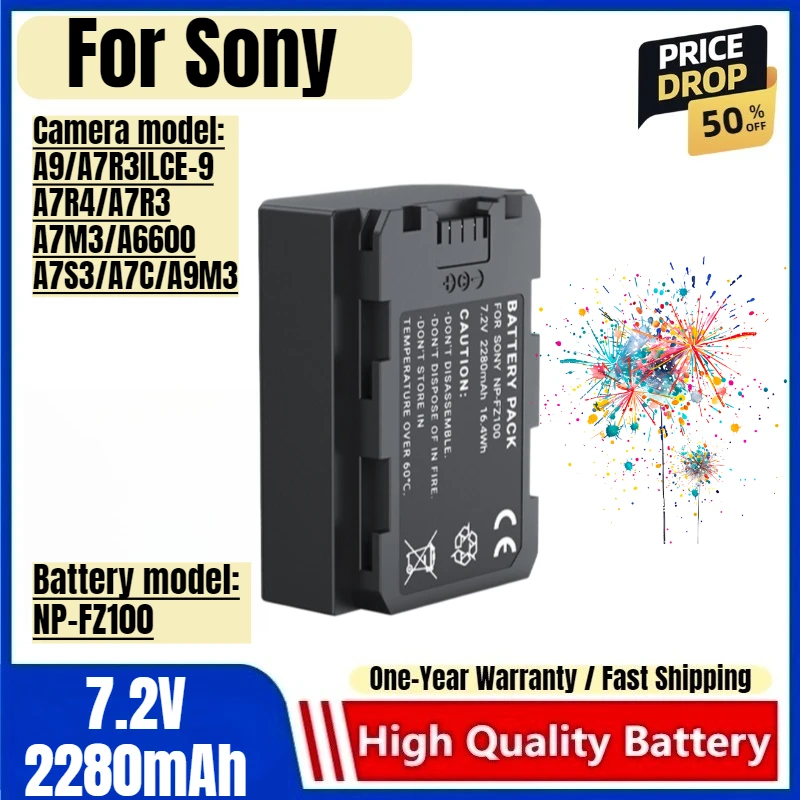

For Sony NP-FZ100 Digital Camera Battery Sony Micro-single A9/A7R3ILCE-9/A7R4/A7R3/A7M3/A6600/A7S3/A7C/A9M3 Charger Battery