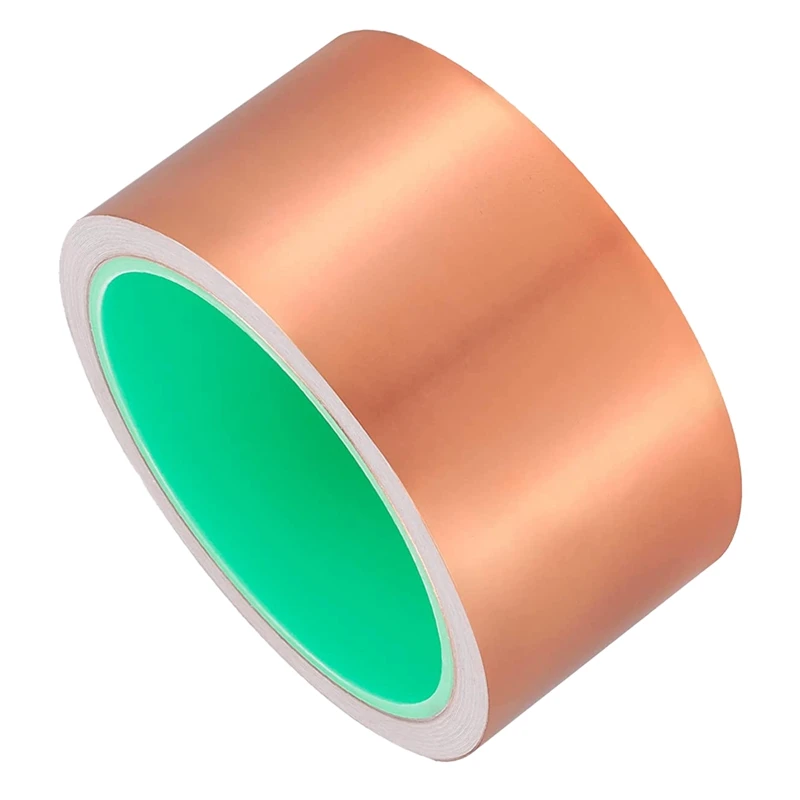 Copper Foil Tape 10Mx50 Mm Wide Adhesive Copper Foil Tape Barrier Tape Double Conductive Self-Adhesive Copper Foil Tape