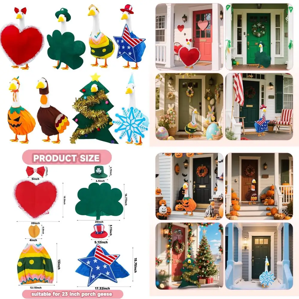

Seasonal Goose Outfits for Year-Round Porch Decor: Festive All-Season Costumes for Outdoor Celebrations