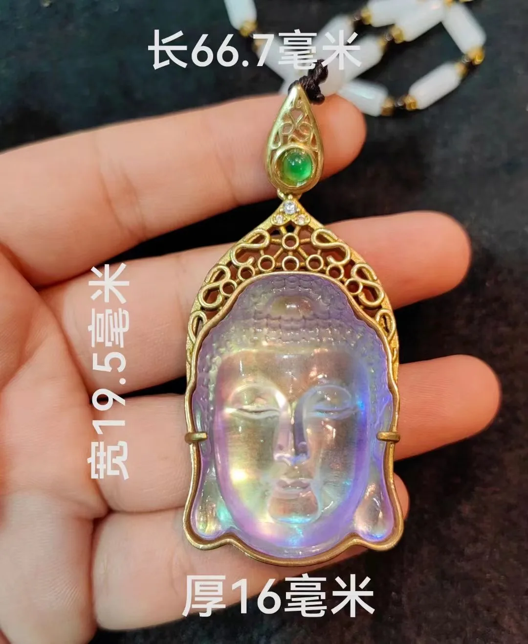 1pcs/lot Jewelry Pendant Buddha head shape High Density Sinker Synthetic Gemstone Fine Colorful Buddha Amulet unisex models