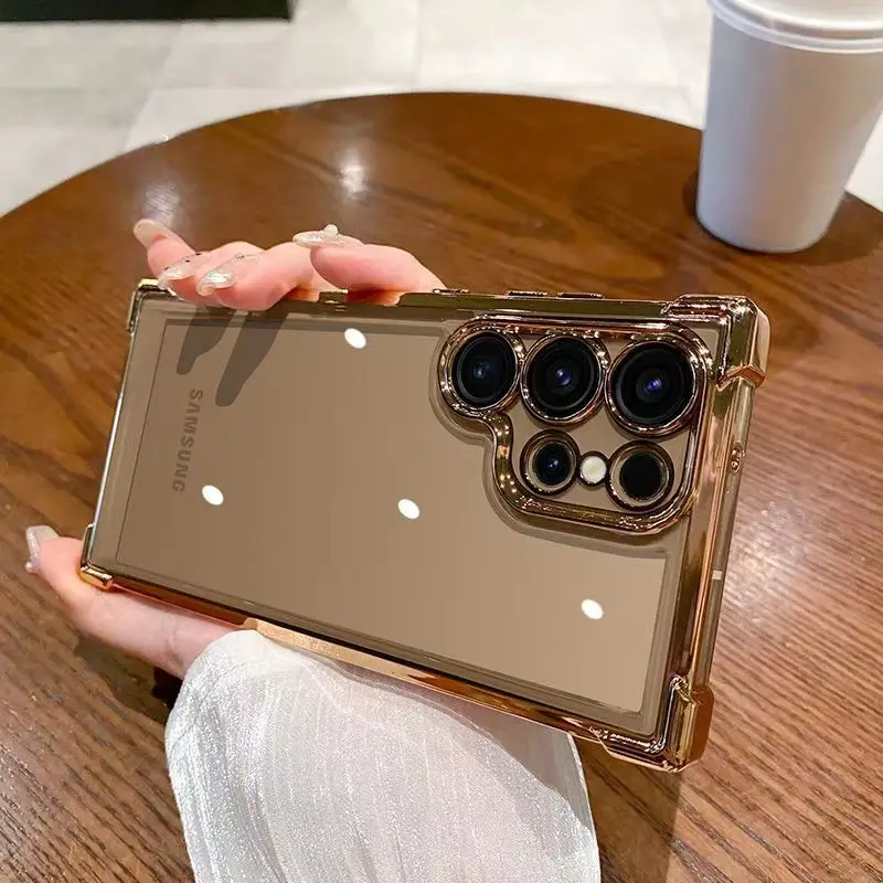 Luxuriöse Transparente Handyhülle mit Beschichtung für Samsung Galaxy S26 S25 Ultra S24 S23 S22 Plus S21 FE A55 A36 A54 A53 A35 A52 A34 Schutzhüllen – Detail 12
