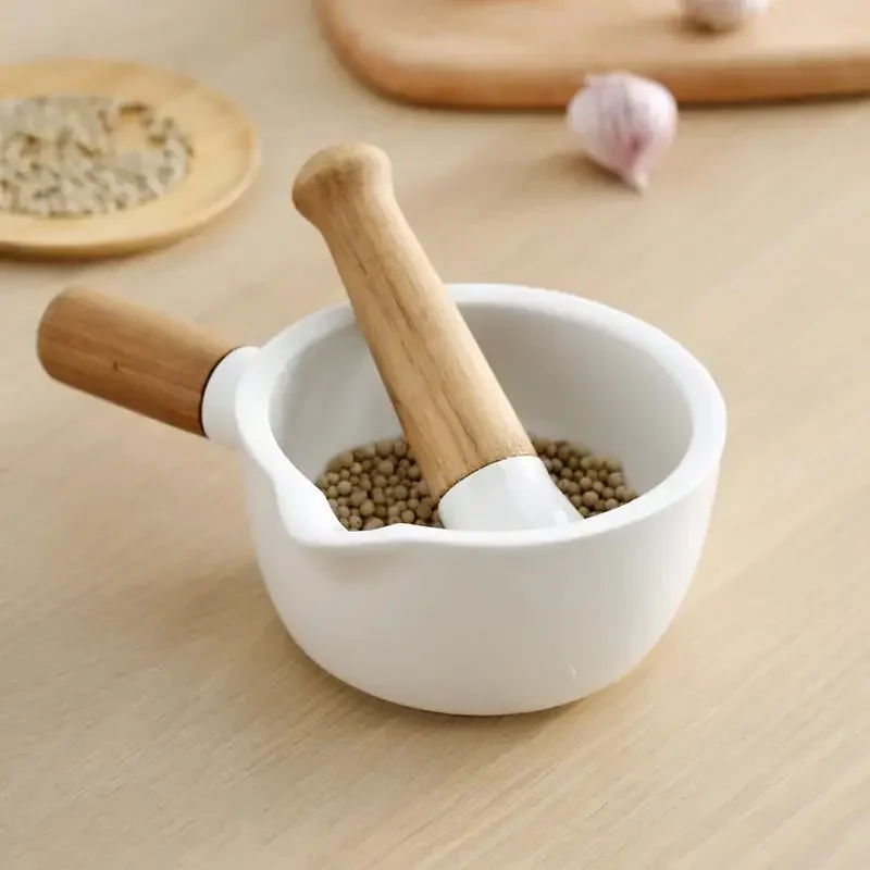 Mill Ceramic Mashed Garlic Mortar Mashing Jar Pound Medicine In A Mortar Grinder Household Manual Capsicum Masher Mortar Bowl