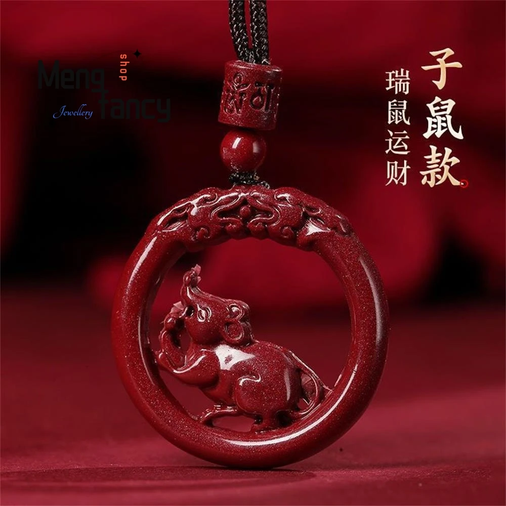 

Кулон-талисман из киновари с двенадцатью знаками зодиака, персонализированный, для года рождения, высококачественное ювелирное украшение, праздничный подарок