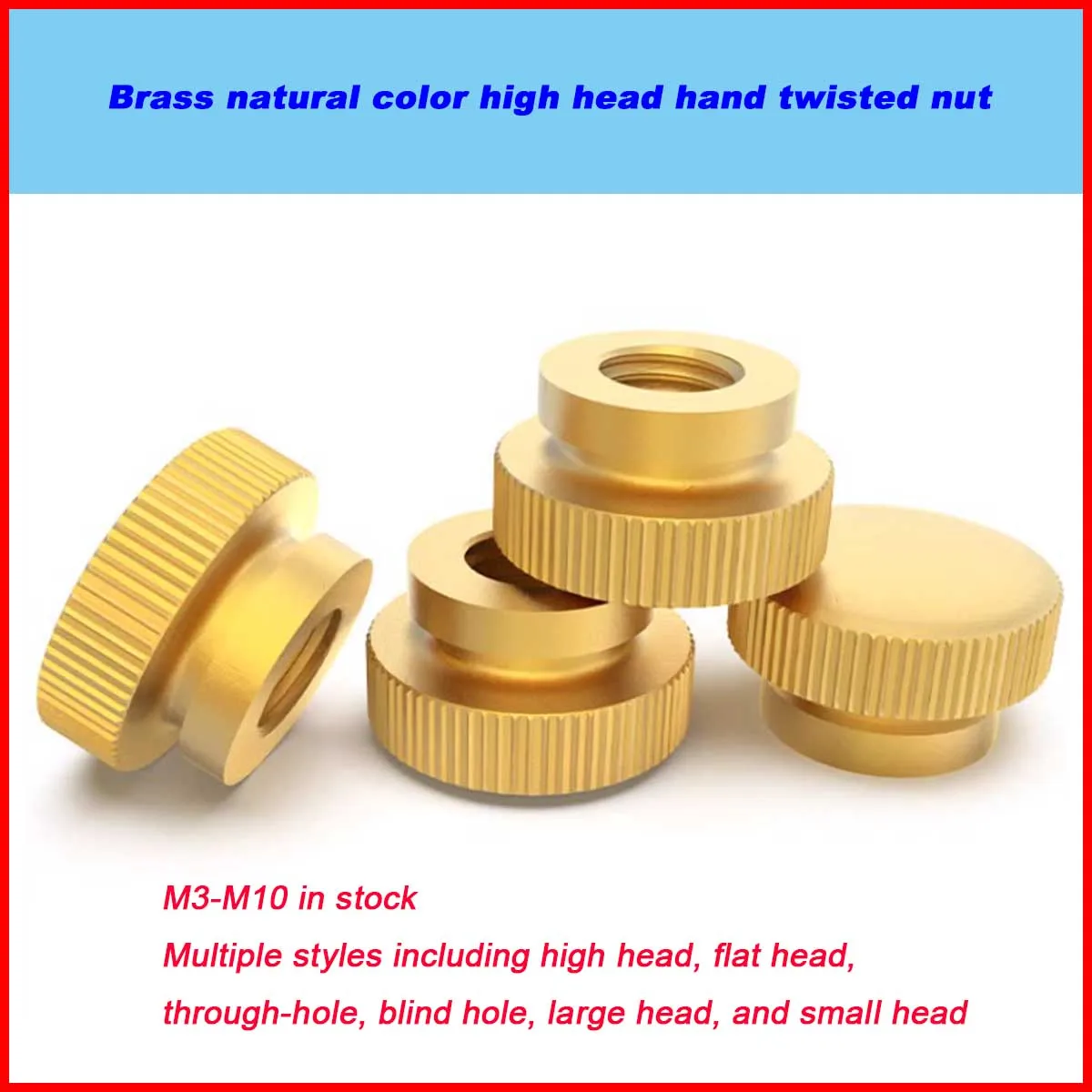 

Brass High Head Hand Screw Nut/Copper Decorative Nut M3 M4 M5 M6 M8