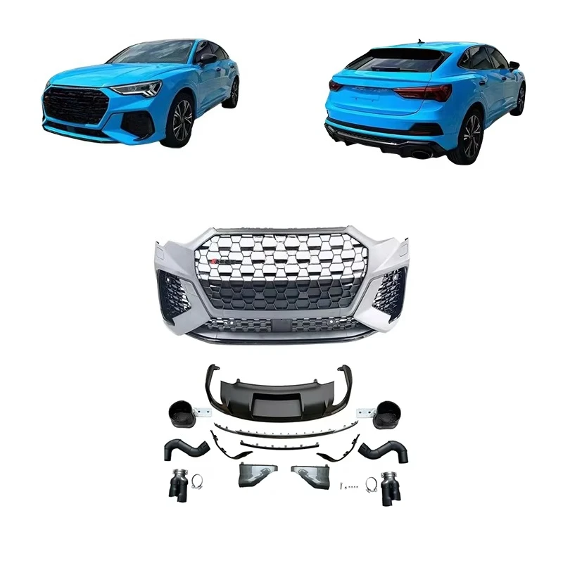 

STLF PP Plastic SUV Car Bumper Diffuser Accessories Bodykit for Audis Q3 2014-2021 Upgrade to 2023 Facelift Body Kit