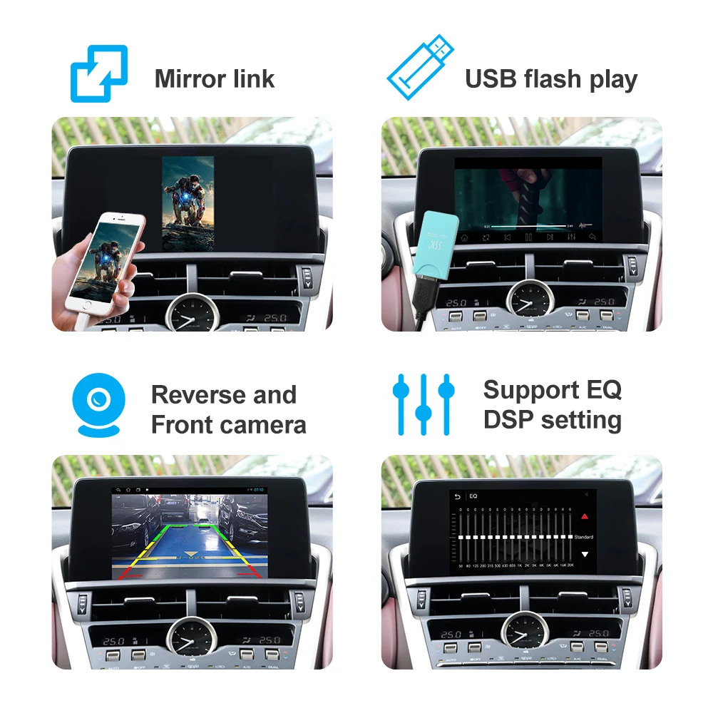 Bezprzewodowy moduł Carplay Android Auto dla Lexus ES ES200 NX RX GS LS LC UX Mirror Link AirPlay USB Video Kamera cofania