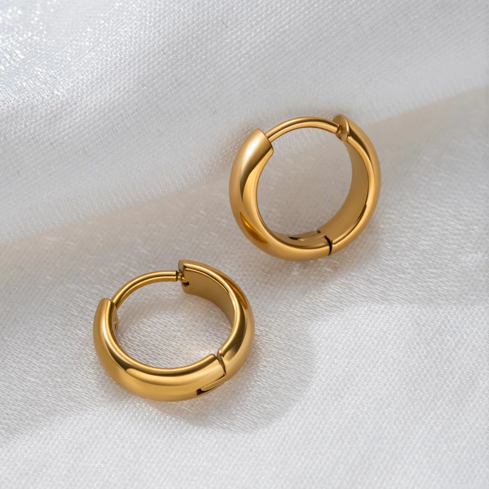 2 Paare/Lot Edelstahl Gold Einfache Kreisförmige Geometrische Creolen-Basis für Damen Schmuckherstellung Zubehör – Detail 5