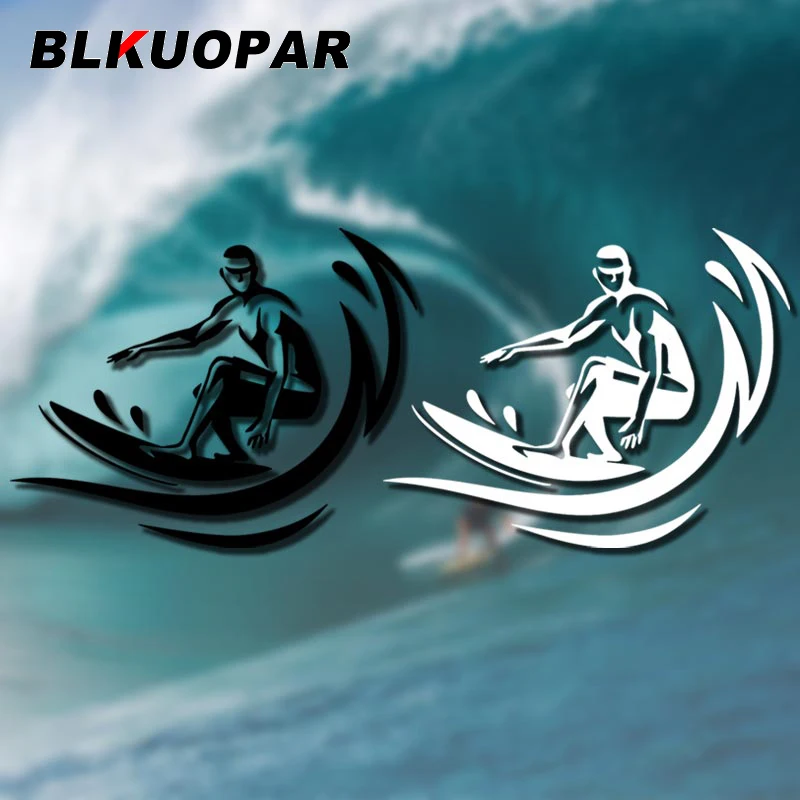 BLKUOPAR Surf Rider Symbol Car Stickers ATV Cute Creative Vinyl Decal Waterproof Trunk Refrigerator Decoration Car Accessories