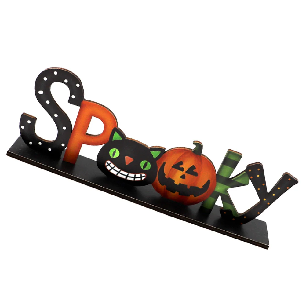 

Halloween Decor Wooden Adornment Home Decoration Vivid Desktop nament Indoor Hollow Sign Party Gift Box Packaging