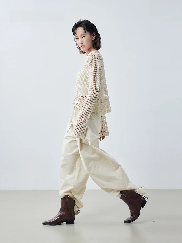 

Новинка весенней коллекции: Женский вязаный свитер с вырезами и золотистой нитью, на одно плечо, удобный, свободного кроя, с длинными рукавами