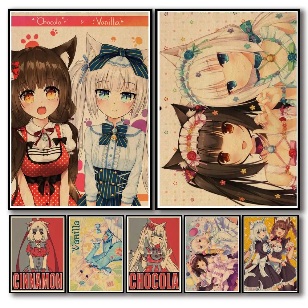 WTQ Game Poster Retro Poster Nekopara Canvas Painting Anime Posters Wall Decor Wall Art Picture for Living Room Decor Home Decor