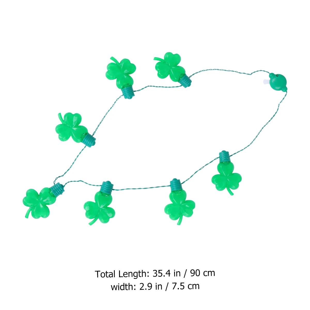

Luminous Necklace Irish Decorations Emerald Green Shamrock Pendant LED Glowing for Party Bulk
