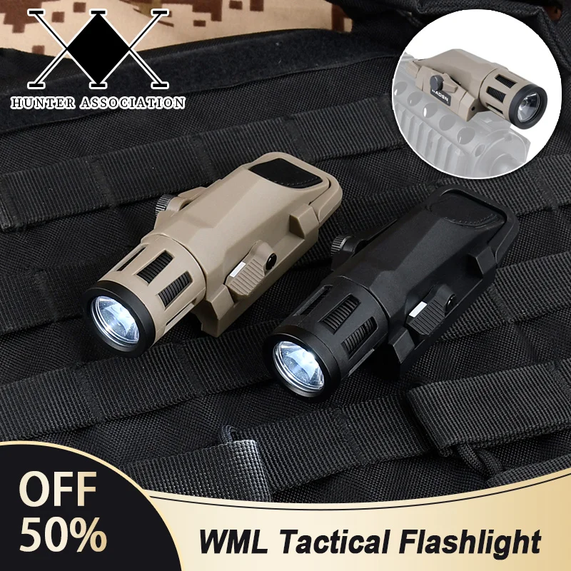 

WADSN WML GEN2 Tactical Airsoft LED Strobe Flashlight Helmet Weapon Hunting Light Outdoor Lighting Fit 20mm Rail 400 Lumens