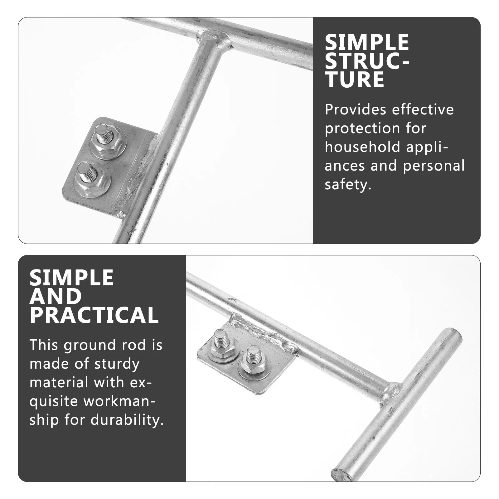 Tiang Tanam 4 Kaki Logam Galvanis untuk Pagar Listrik Luar Ruangan, Antena, Tahan Air, Anti Karat, Tahan Lama