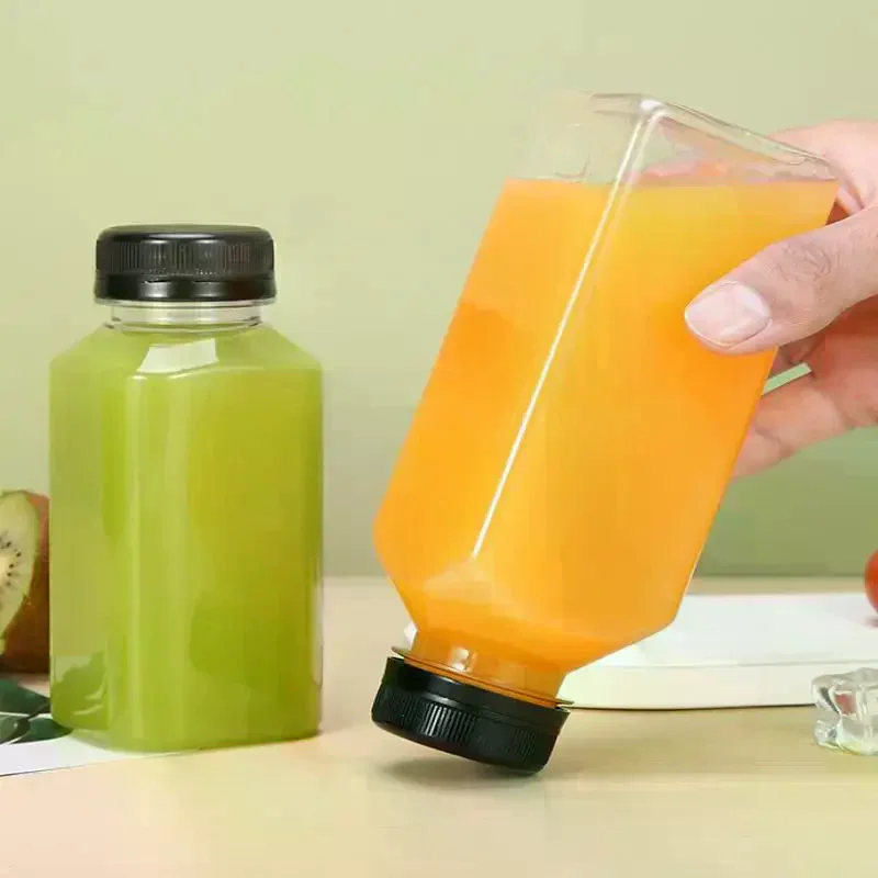 Empty Plastic Juice Bottles Bulk with Caps Clear BPA Free Ideal Gift for Juicing Lovers Homemade Drink Storage