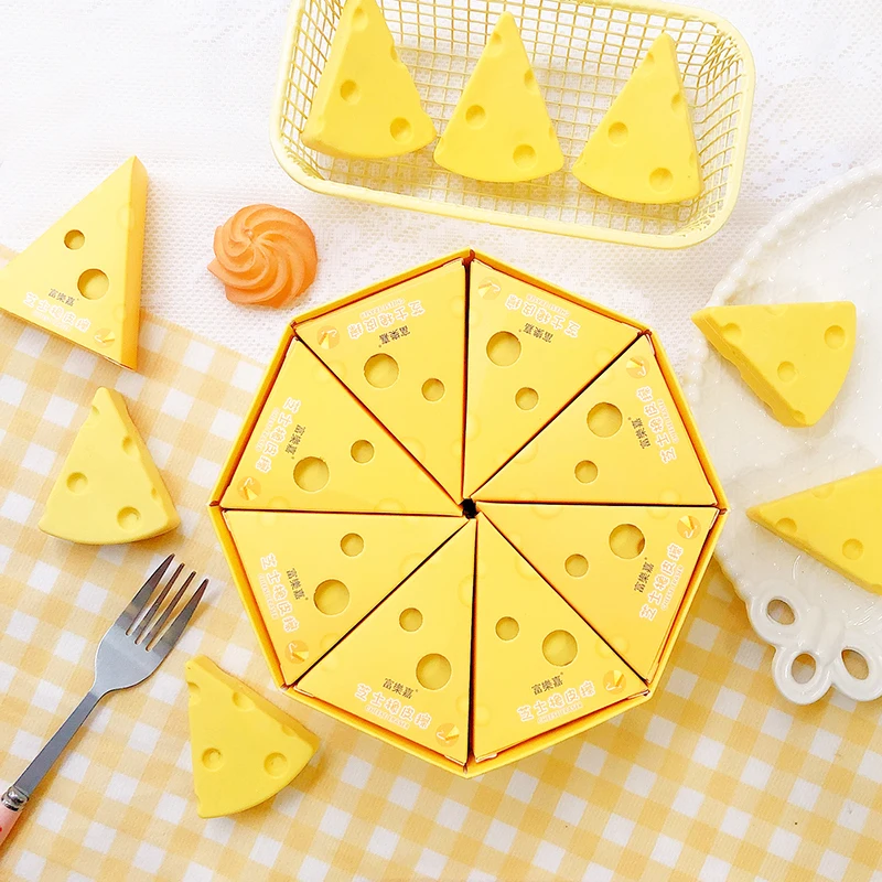 Kids Students Cool Prizes Stationery Cute Kawaii Creative Rubber School Supplies Novelty Lovely Cheese Eraser