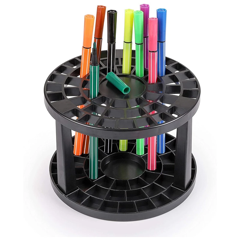 

4 Pack Plastic Paint Brush Holder Multi Bin Artist Paint And Makeup Brush Holder Desk Stand Organizer For Pencils Pens