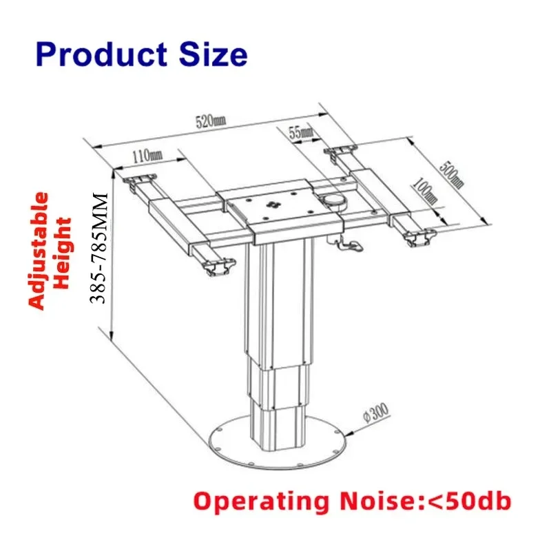 Economical Modern One Leg Electric Metal Dining Table Height Adjustable Motorhome RV Caravan Parts Telescopic Table Legs