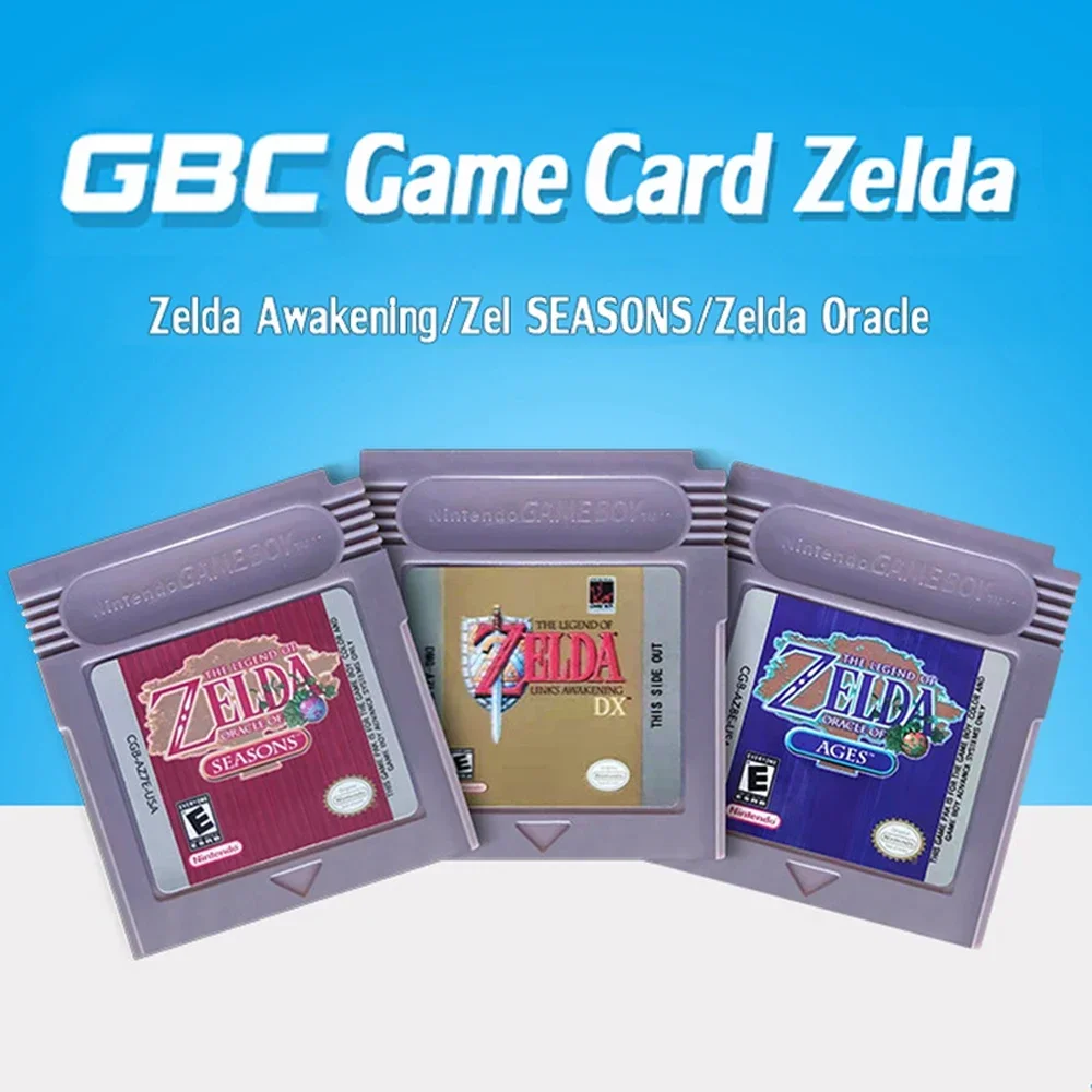 GBC Card Zelda 16 Bit Video Game Cartridge Console Card for Gameboy Awakening Oracle of Seasons Classic Game Version