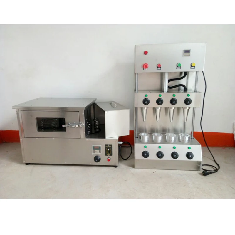 آلة صنع مخروط البيتزا الحلوة من الألبان آلة صنع مخروط الآيس كريم فرن مخروطي للبيتزا الدوارة الصالحة للأكل