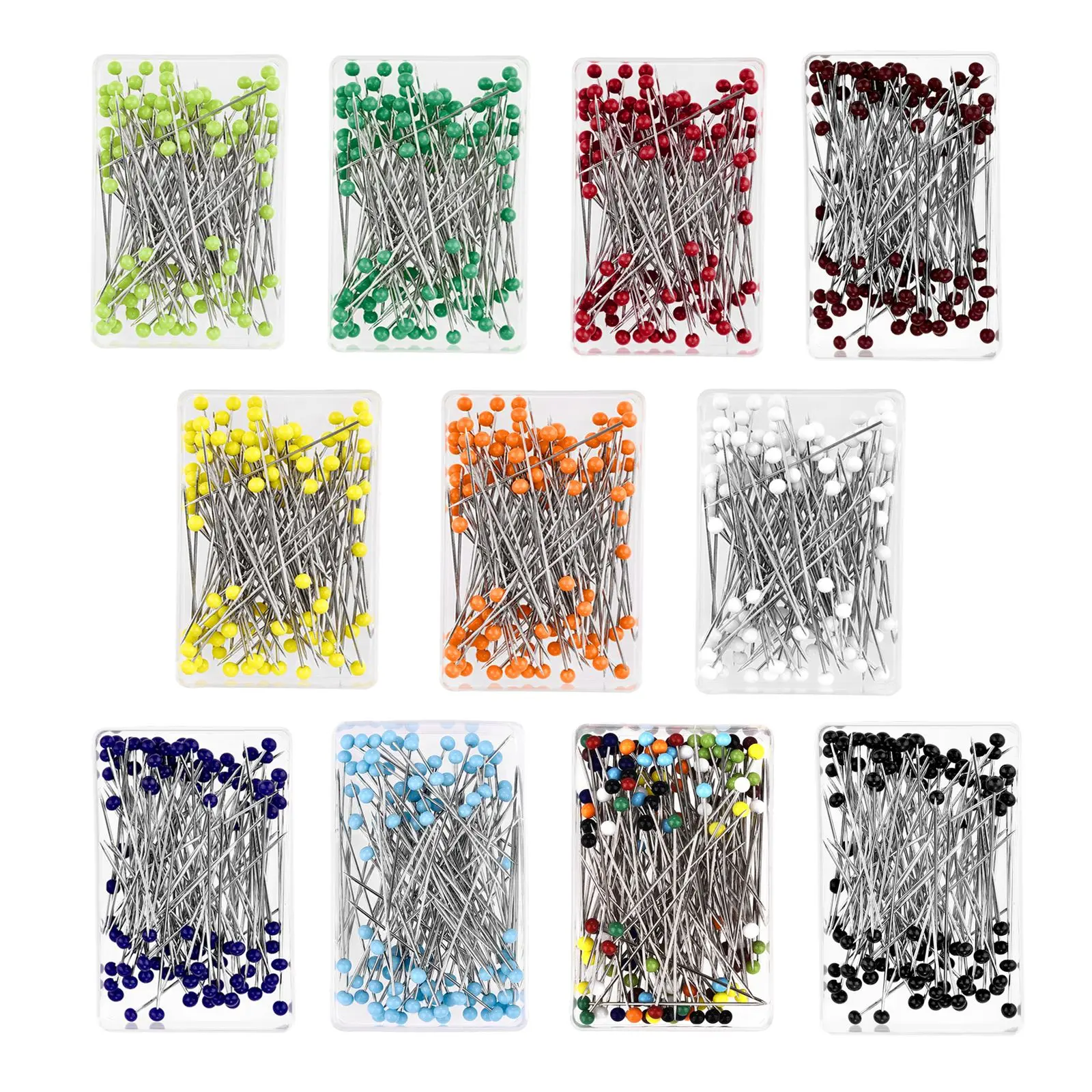 100 Stücke Mode Nähnadeln Farbige Glas/Keramik Kopf Perle Pin Stich Stricknadeln Nähen Feste DIY Sicherheitsnadel 38mm