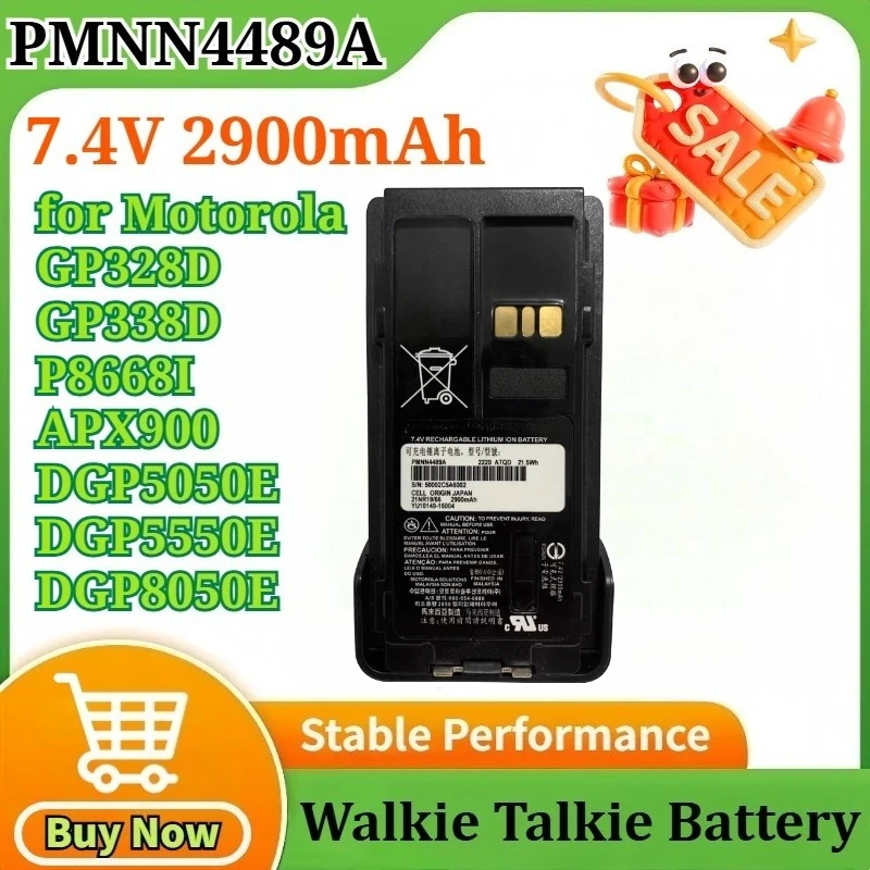 

New PMNN4489A 7.4V 2900mAh Li-ion Walkie-talkie Battery for Motorola GP328D GP338D P8668I APX900 DGP5050E DGP5550E DGP8050E