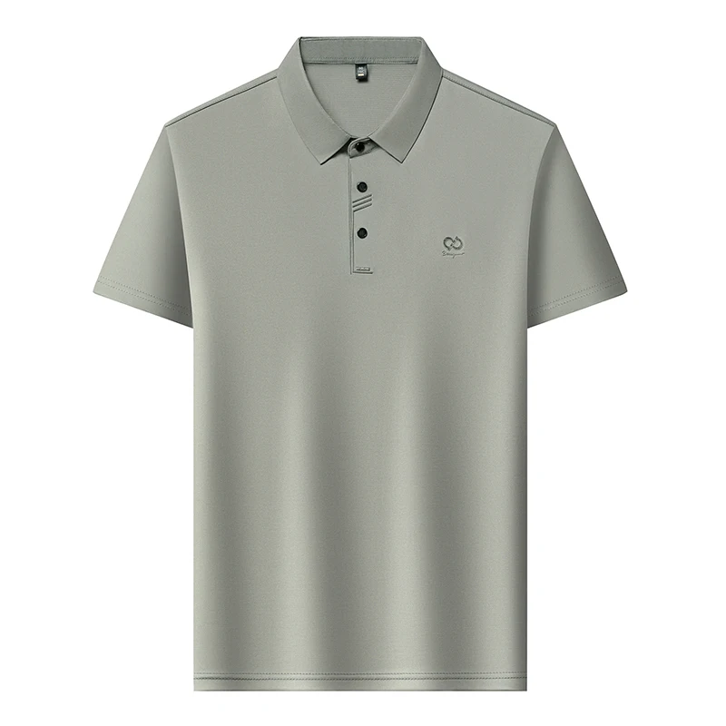 

Роскошная брендовая мужская рубашка-поло с лацканами, летняя новая крутая футболка с вышивкой букв и коротким рукавом, элитная повседневная офисная деловая мужская одежда