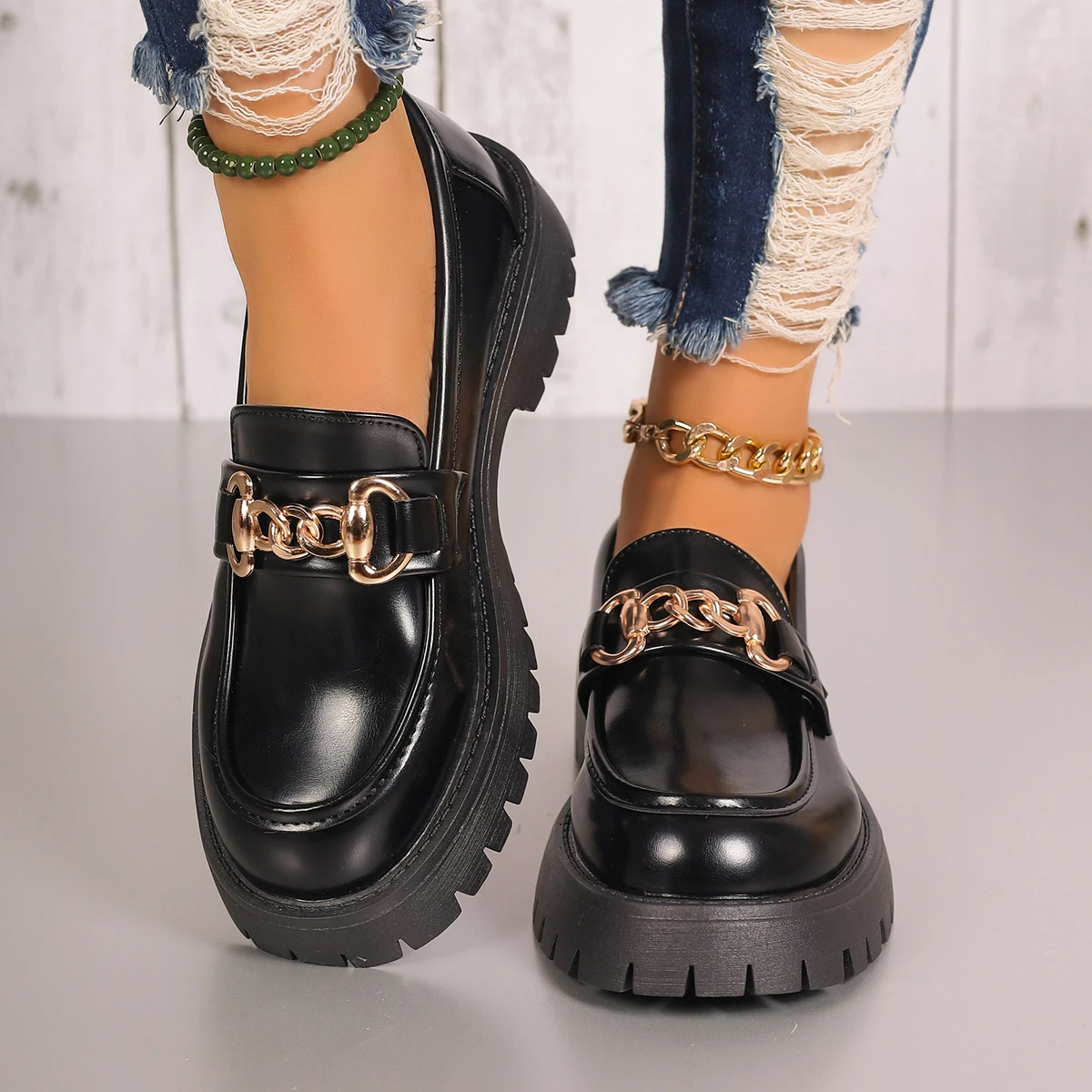 حذاء بدون كعب نسائي لعام 2025 حذاء ربيعي على الطراز البريطاني سهل الارتداء حذاء ماري جين حذاء نسائي ياباني Jk موحد لوليتا حذاء نسائي #4