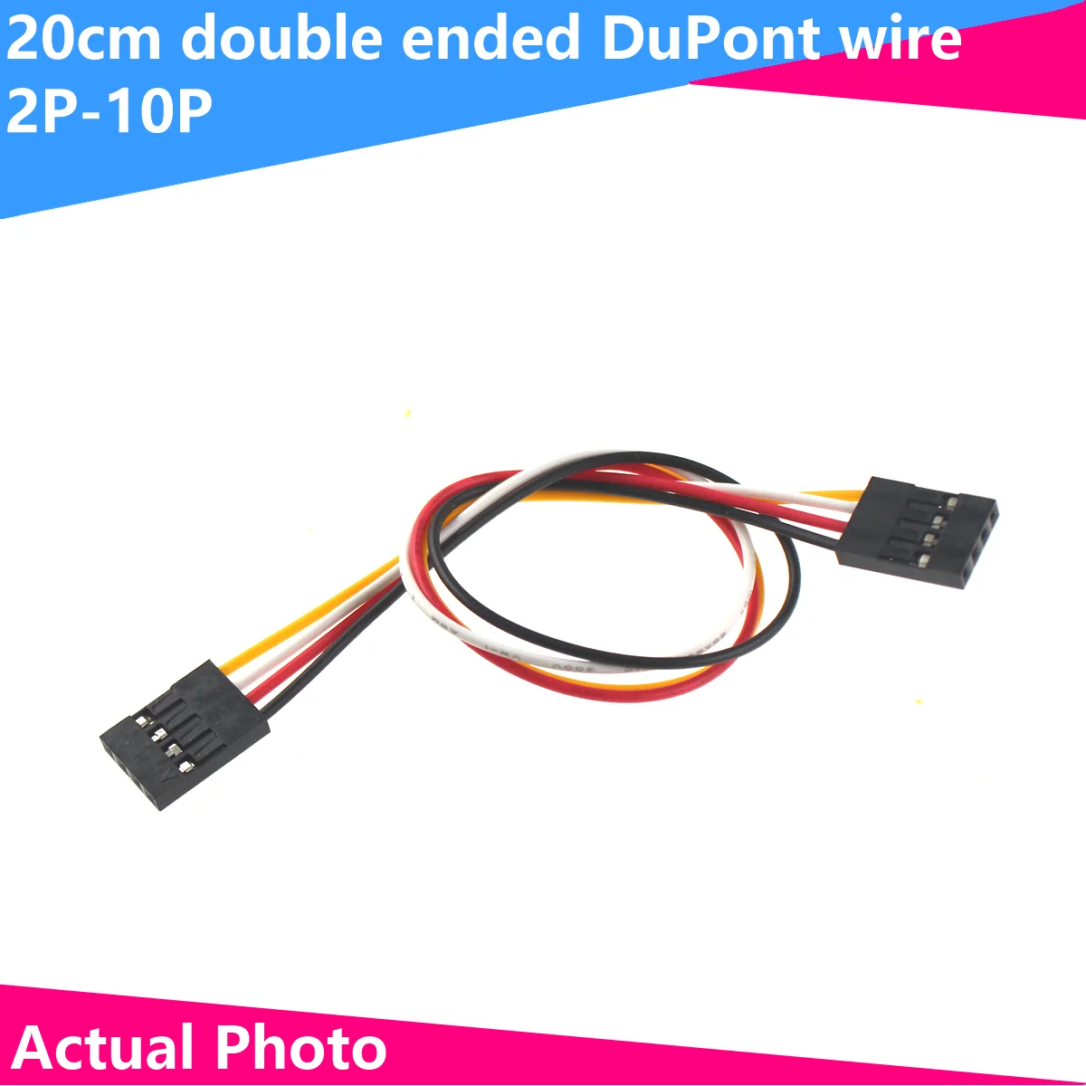 

10PCS Double head 2/3/4/5/6/7/8/10pin DuPont line mother on the mother 20cm bread line jumper female to female color cable