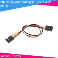 10PCS Double head 2/3/4/5/6/7/8/10pin DuPont line mother on the mother 20cm bread line jumper female to female color cable