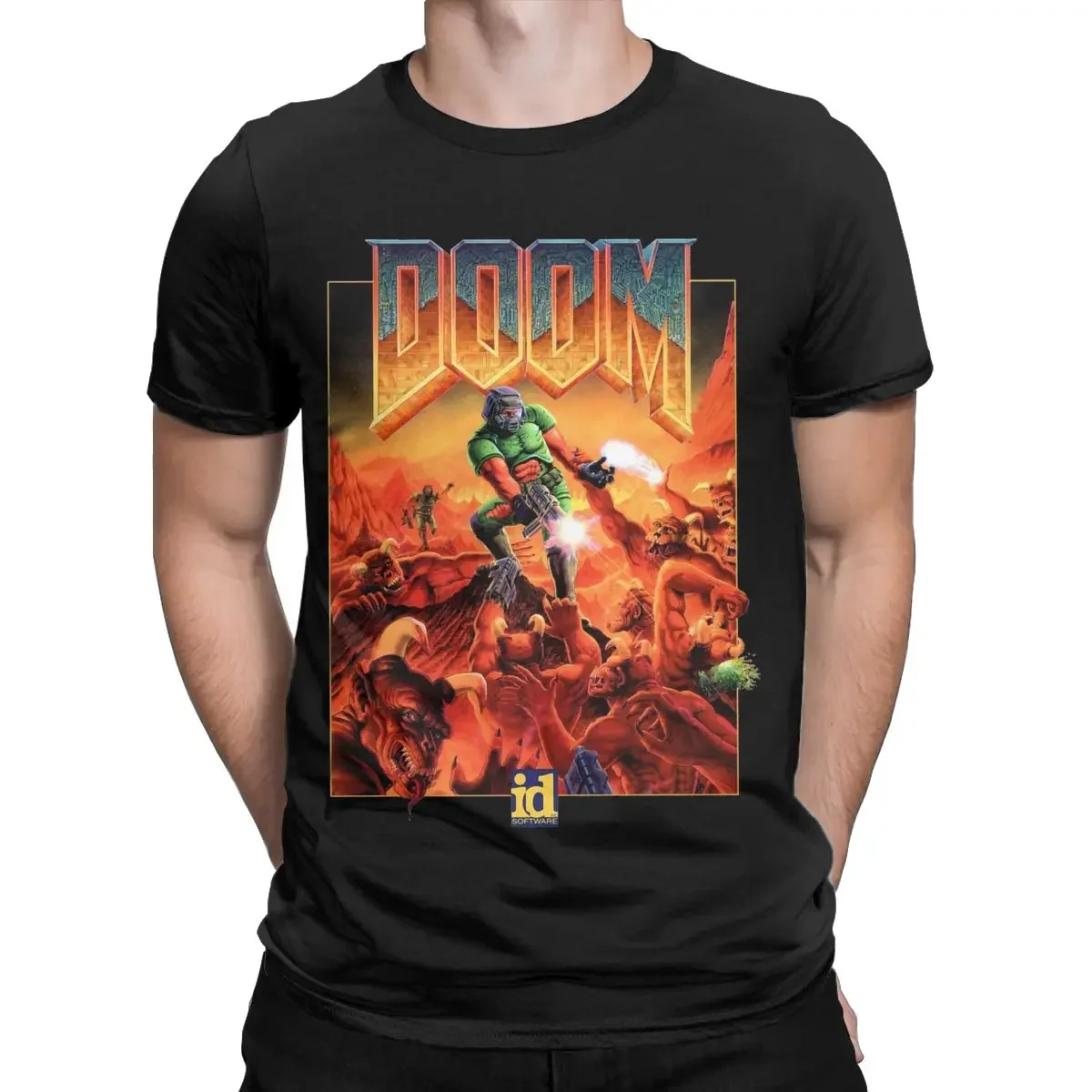 Leisure Dooms Shooting Game Games T-Shirts Men Women's 100% Cotton Tee Shirt Printed Clothing