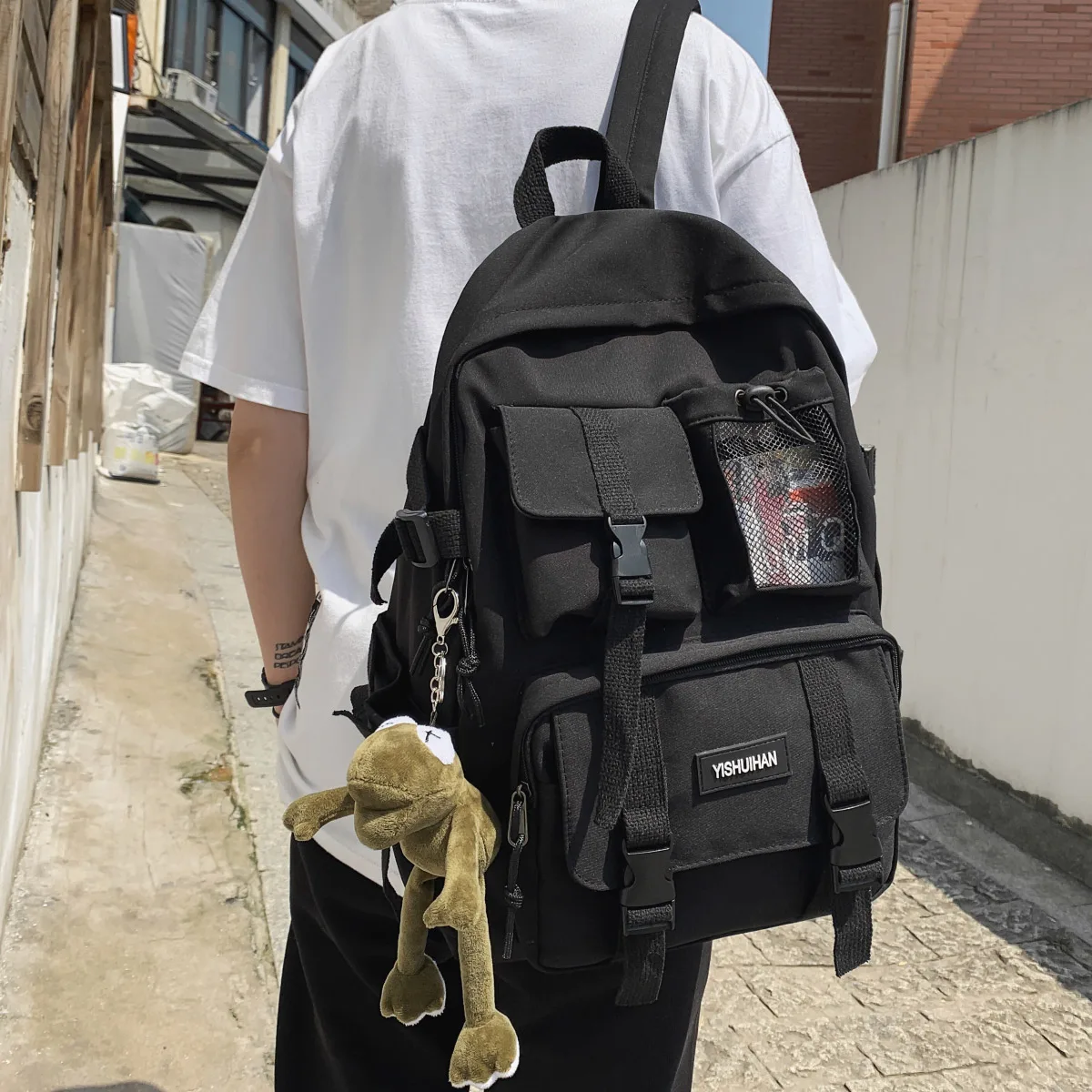 

2024, женский школьный рюкзак, черный нейлоновый рюкзак, женский противоугонный рюкзак, повседневная женская дорожная сумка, корейский рюкзак Mochila