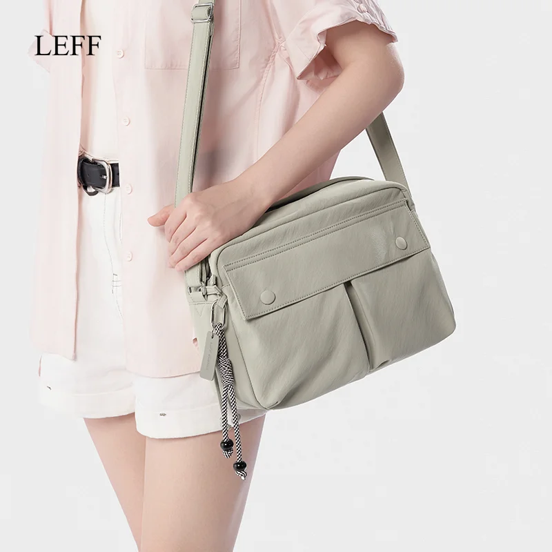 

LEFF 2025 Women's Crossbody Bag Double Pocket Design Large Capacity Commuting Bag Nylon Waterproof Outdoor Travel Shoulder Bags