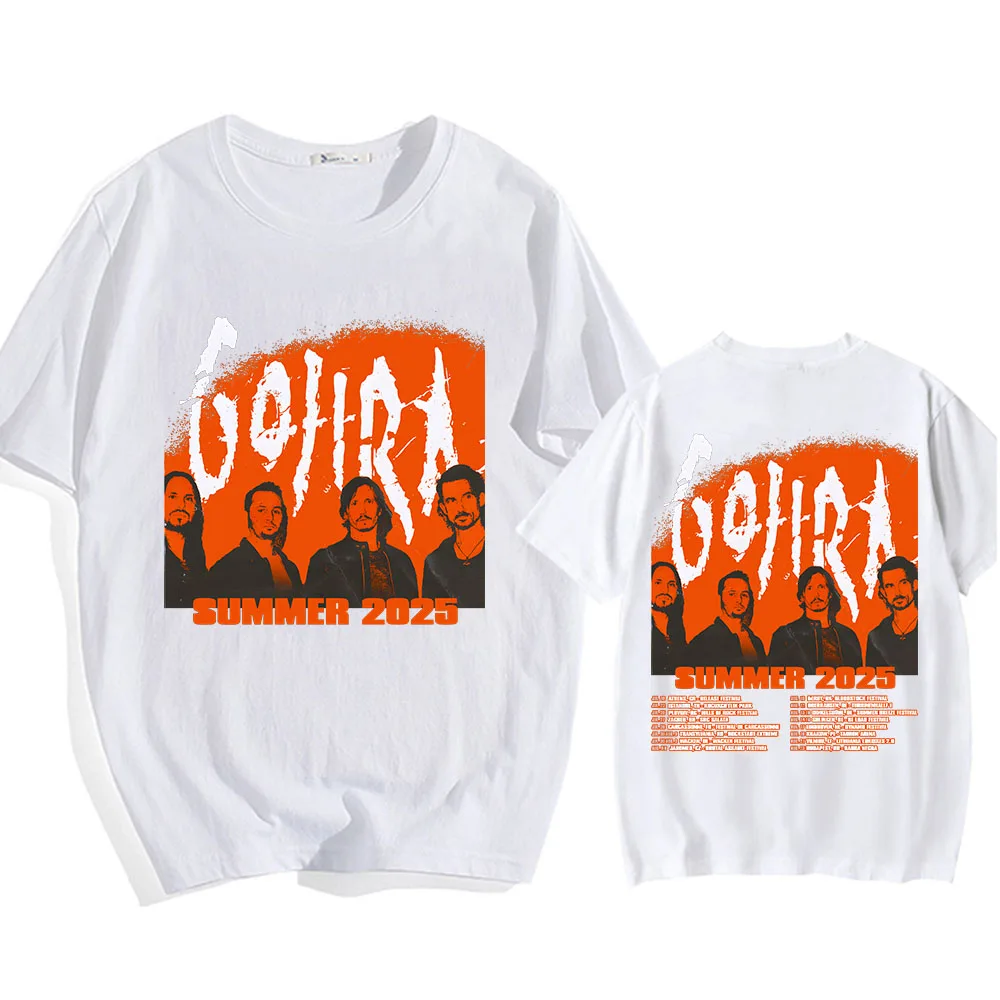 Gojira Summer 2025 Tour Tshirts Cotton Short Sleeve Unisex T-shirt Camisetas Men/Women Clothes Heavy Mental Band Printing Tees