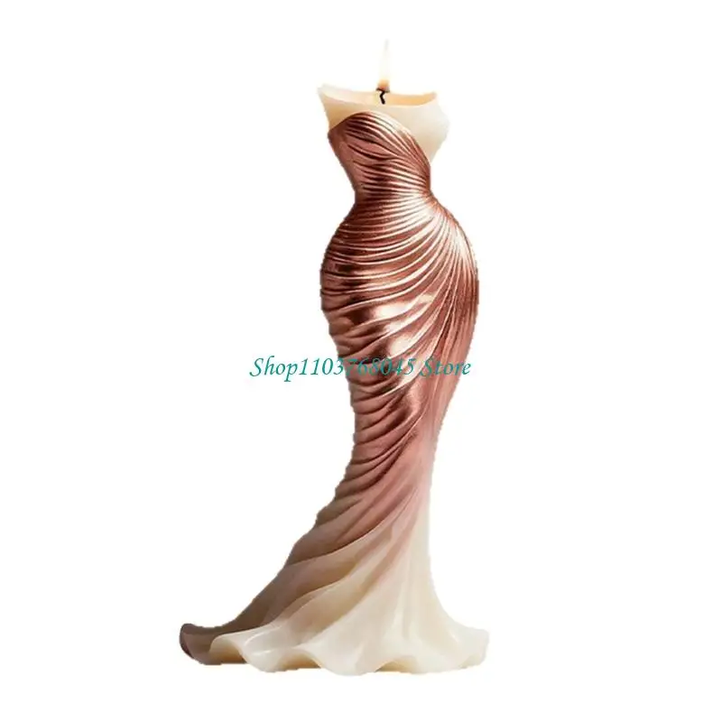 R53F Fishtail Dress Silicone Molds Temperature Resistant for Making Soap Chocolate and Wedding Decorations