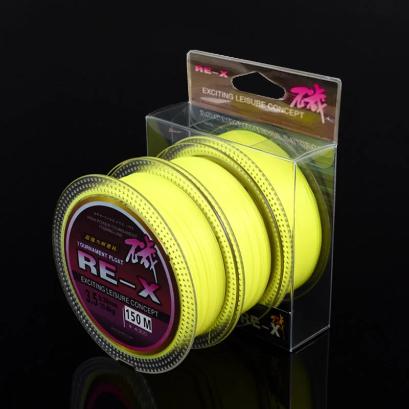 150 m Rock Fishing Semi-floating Nylon High Abrasion Resistance Stretchable for Sea Pole Fluorescent Yellow Fishing Line