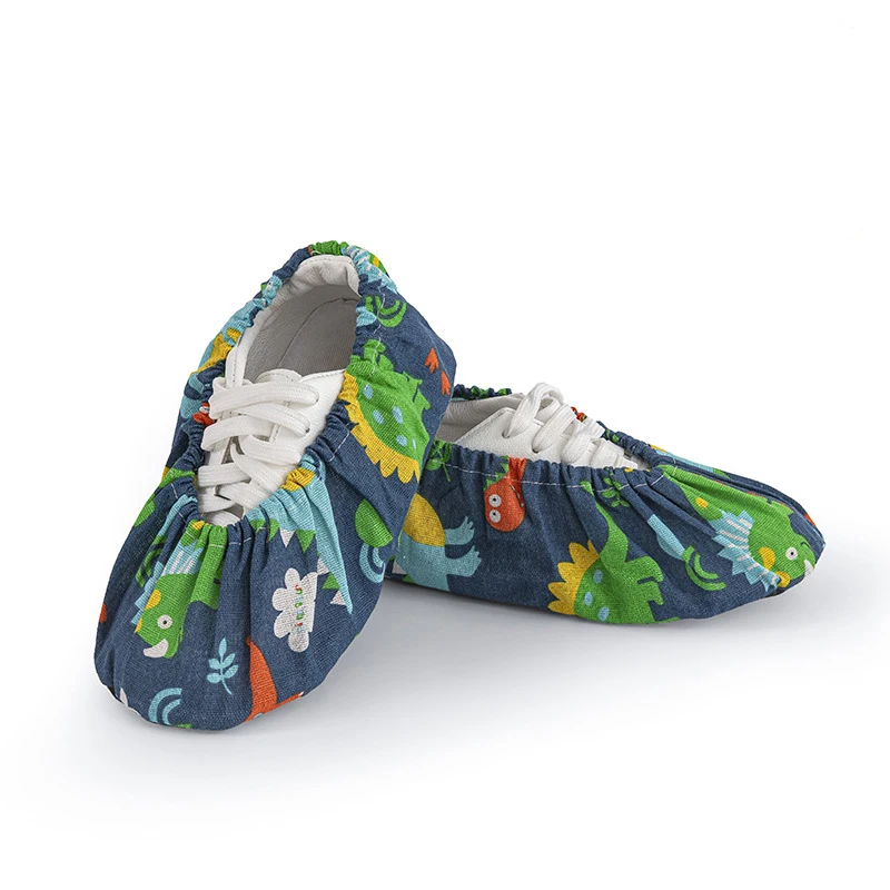 Cartoon Print Shoe Covers Non-Slip Indoor Shoes Case Reusable Shoe Cover Adult Foot Cover Protector Washable Overshoes Household