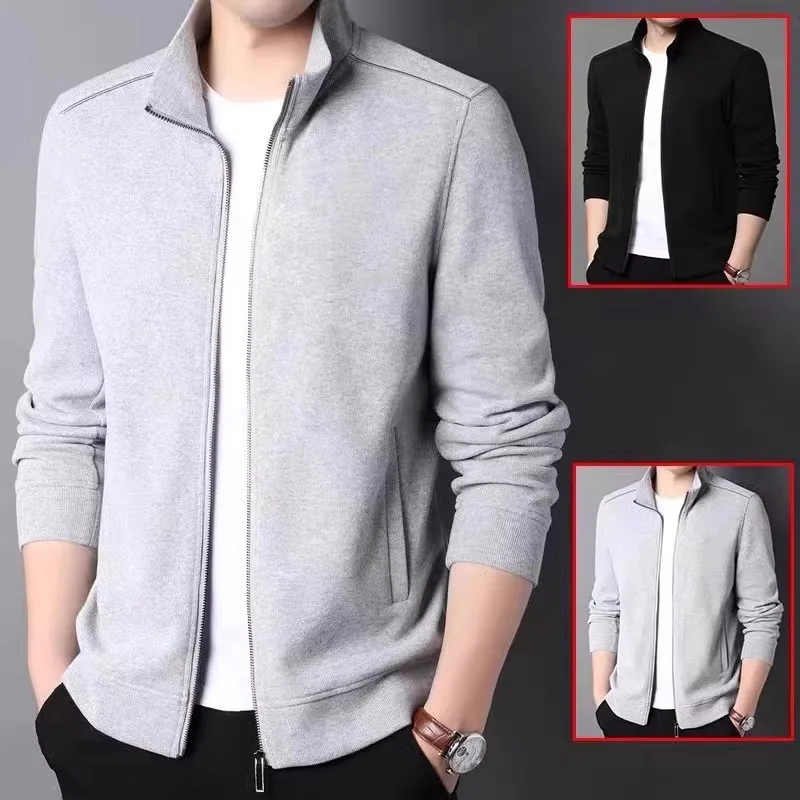 

Men's Sportswear Spring Autumn Open Cardigan Sweatirt Casual Loose Fit Polyester Long Sve Breathable Zipper Jaet