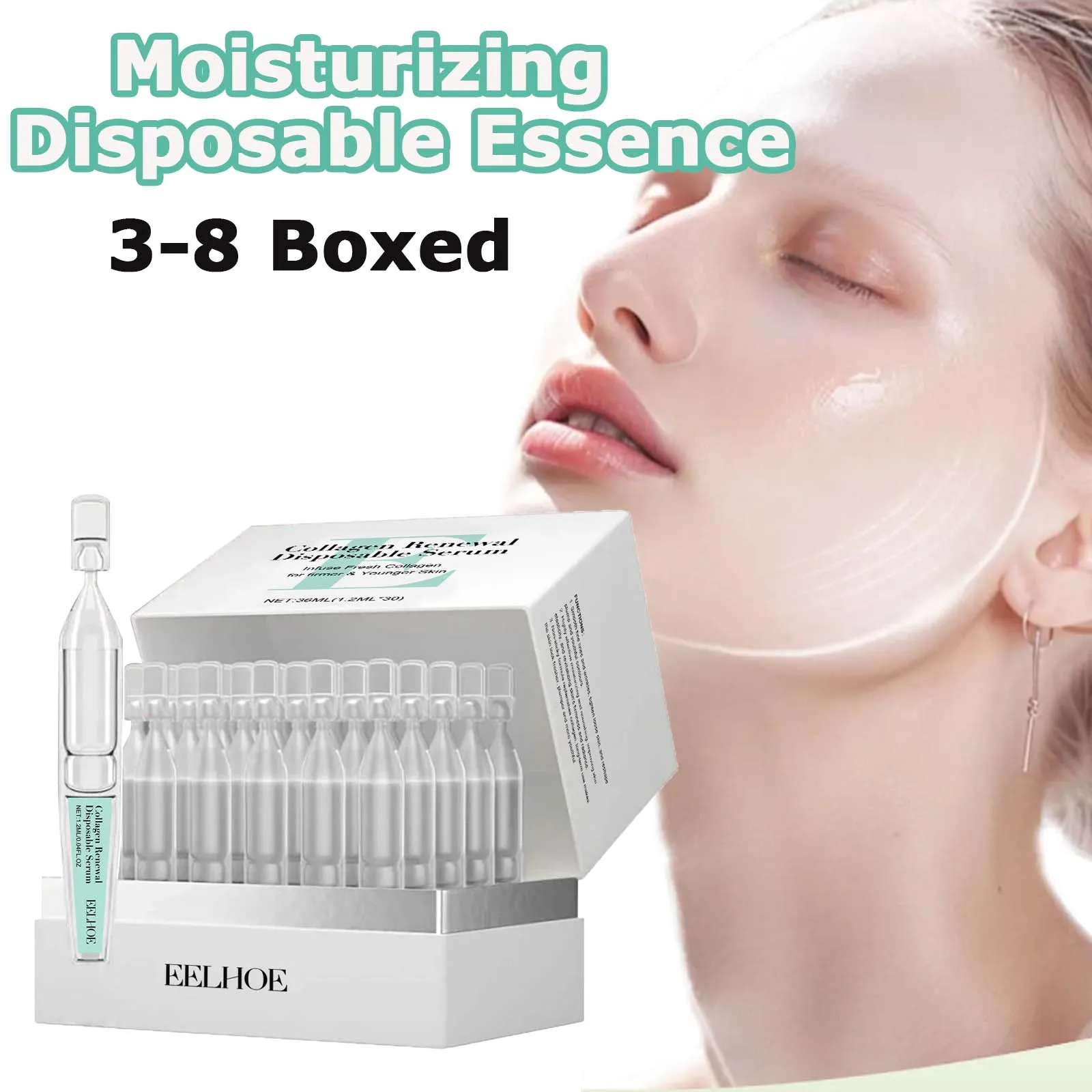 

Hyaluronic Acid Moisturizing Disposable Essence Lifting Firming Shrink Pores Fade Fine Lines Facial Collagen Smoothing Serum