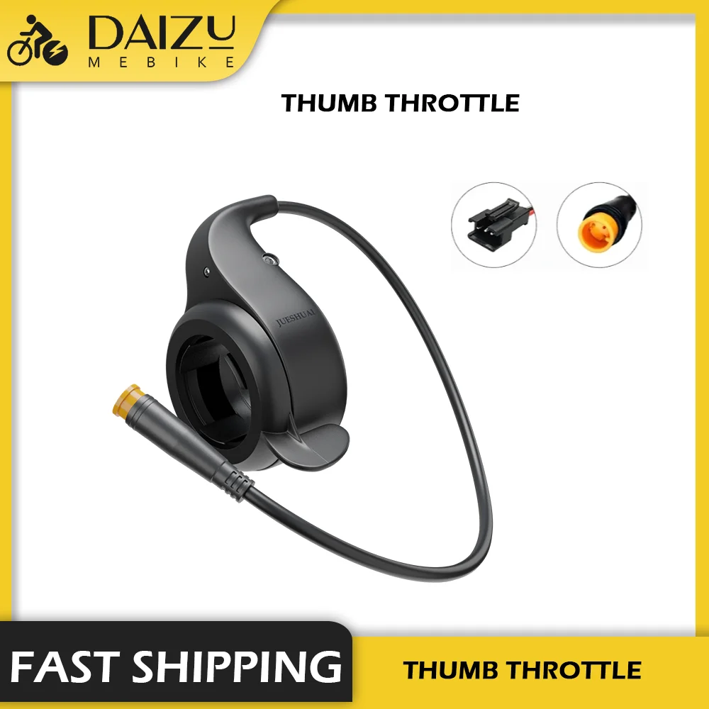 

Electric Bicycle Finger Thumb Throttle 3 Pins Connectors Waterproof SM Plug for 36V 48V 52V 72V Gas Handle with Button Switch