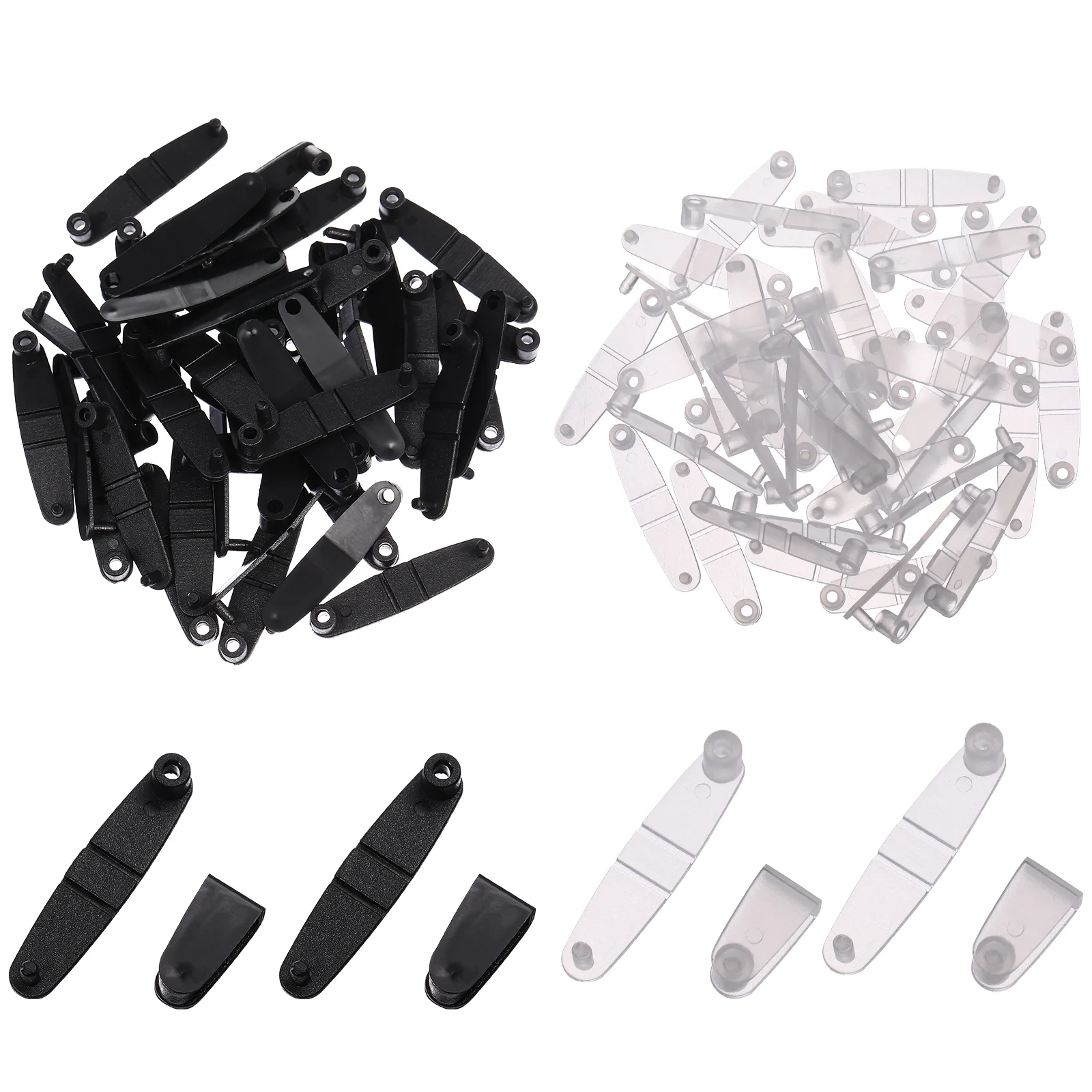 

100 Pcs Clear Keychain Connector Snap Card Holder Clips Buckle Plastic Folding Ring