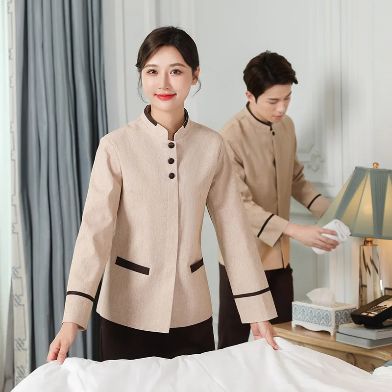 

Cleaning Long Sleeve Female Hotel Room Attendant Clothing Property Aunt Cleaner Work Clothes Autumn and Winte